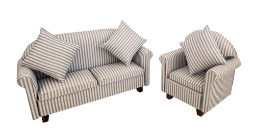 Bambole casa blu strisce - bambole,
